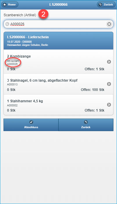 Kommissionierprozess mit Lieferschein 1