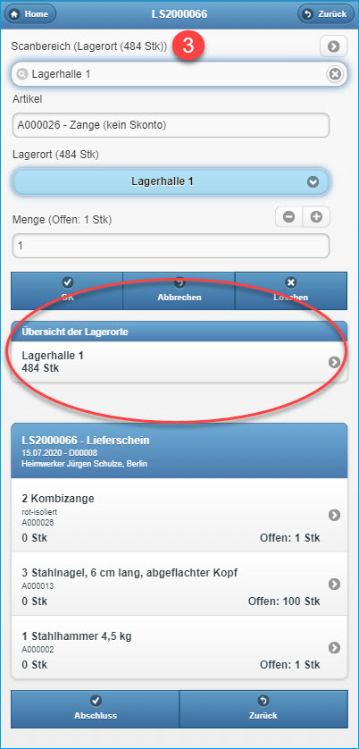 Kommissionierprozess mit Lieferschein 2