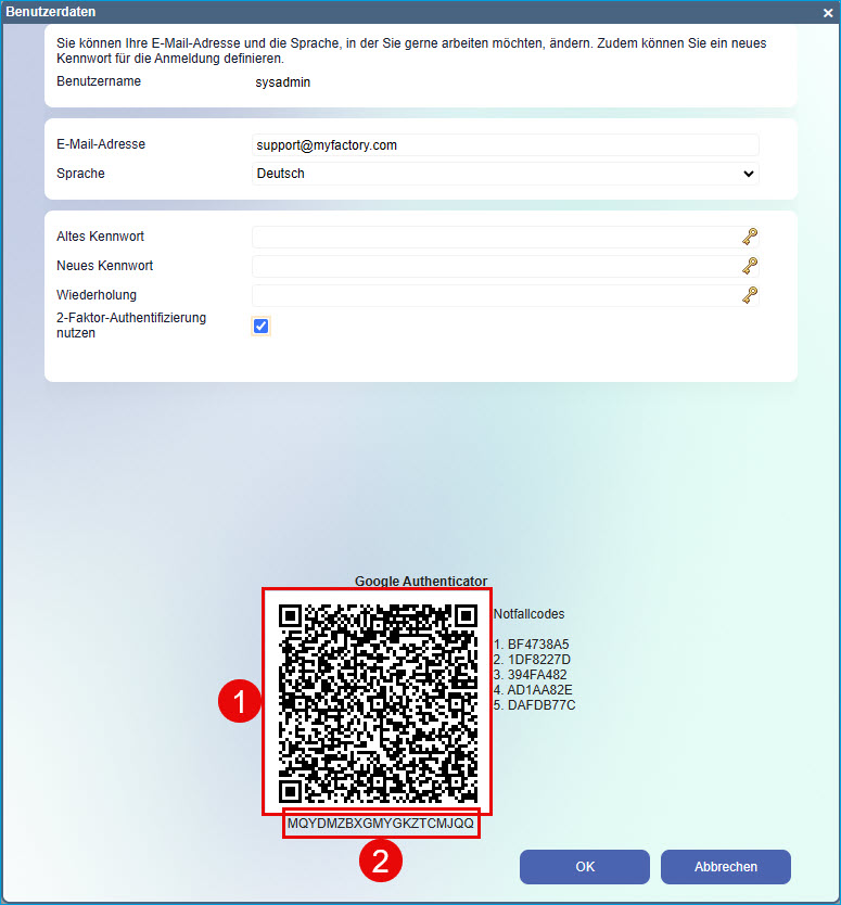 Sicherheit: So nutzen Sie die Zwei-Faktor-Authentifizierung in der myfactory 8