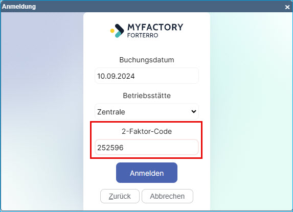 Sicherheit: So nutzen Sie die Zwei-Faktor-Authentifizierung in der myfactory 10