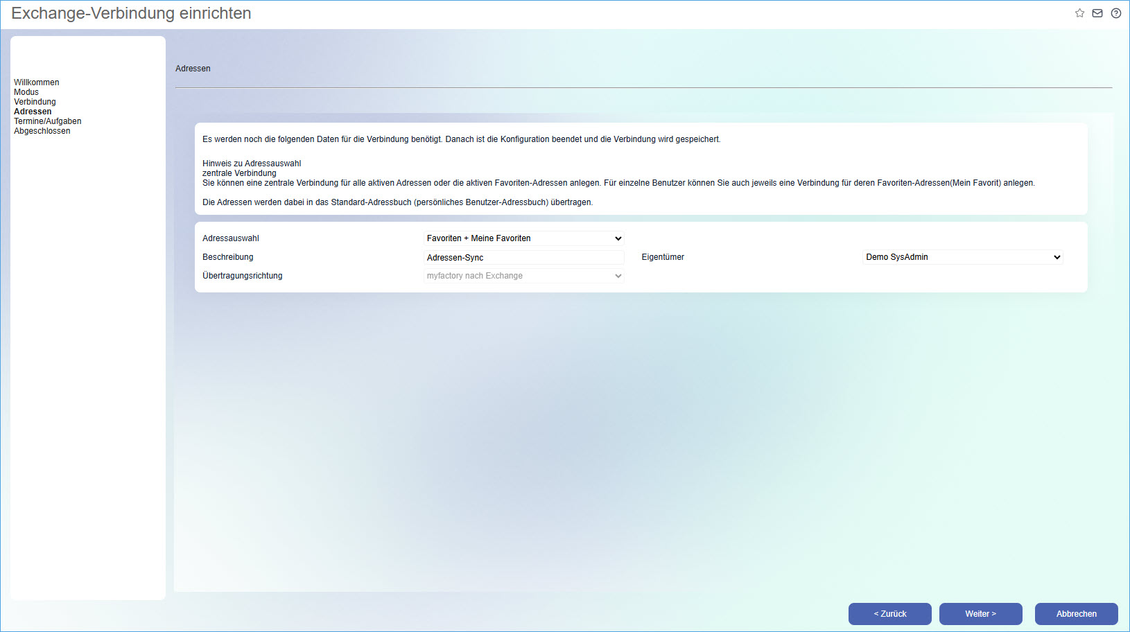 Assistent Exchange-Verbindungen 3