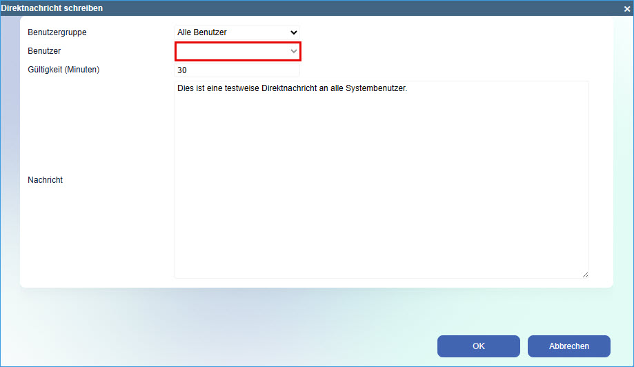 Direktnachricht senden 0