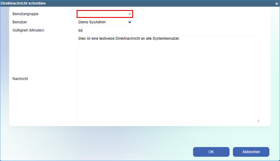 Direktnachricht senden 1