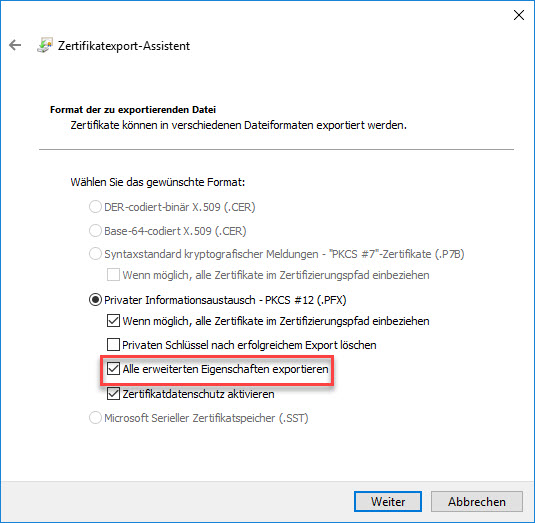 E-Mail-Zertifikat installieren und konfigurieren (mit Internet Explorer und Chrome) 7
