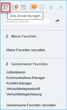 Anwendungsmenü und Favoriten 1