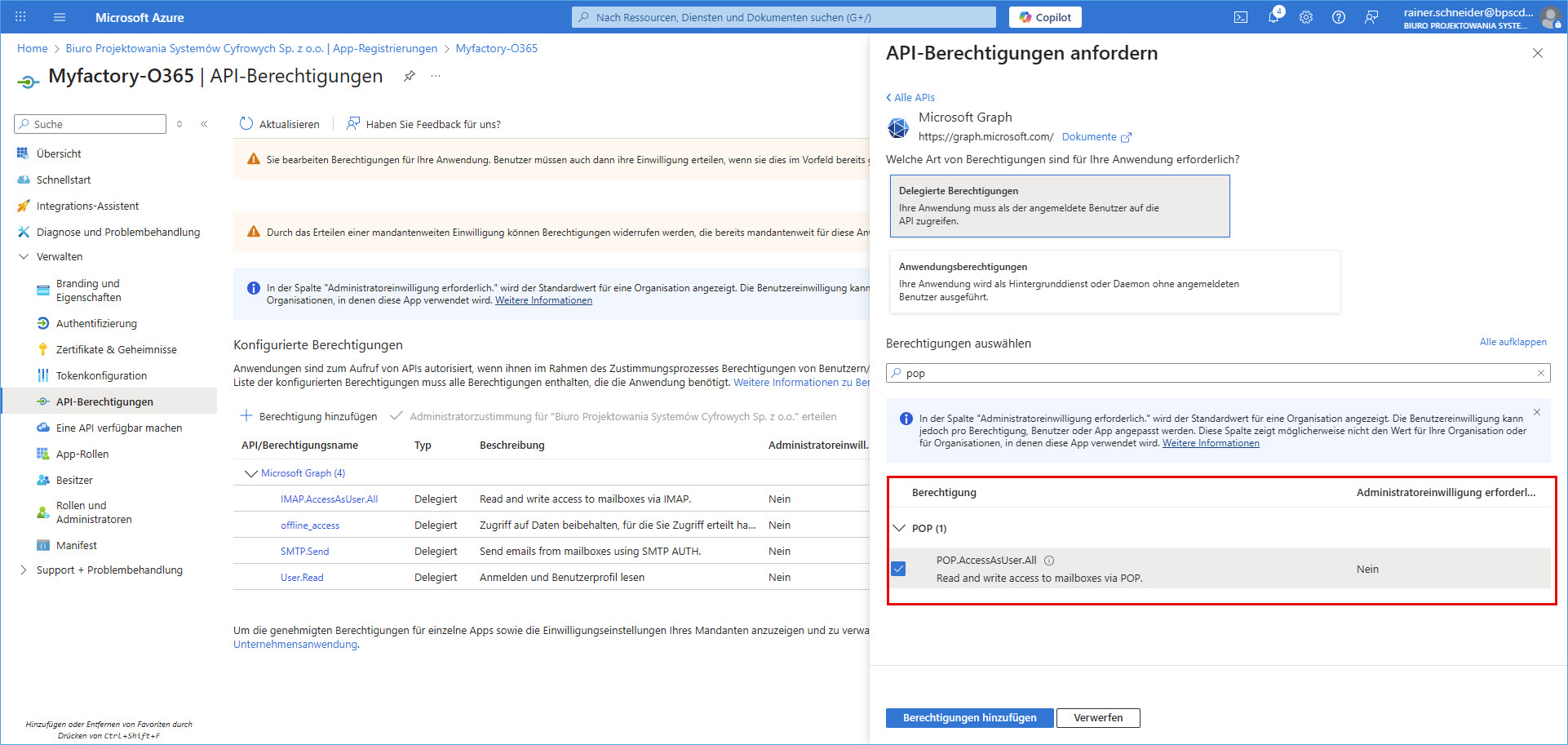 IMAP/SMTP/POP3 mit OAuth 2.0-Authentifizierung 51