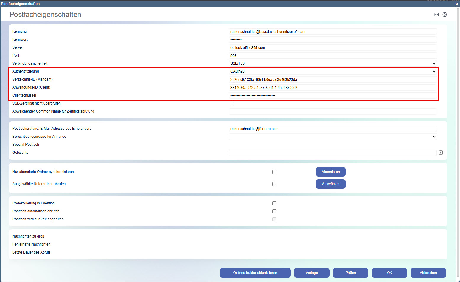 IMAP/SMTP/POP3 mit OAuth 2.0-Authentifizierung 17