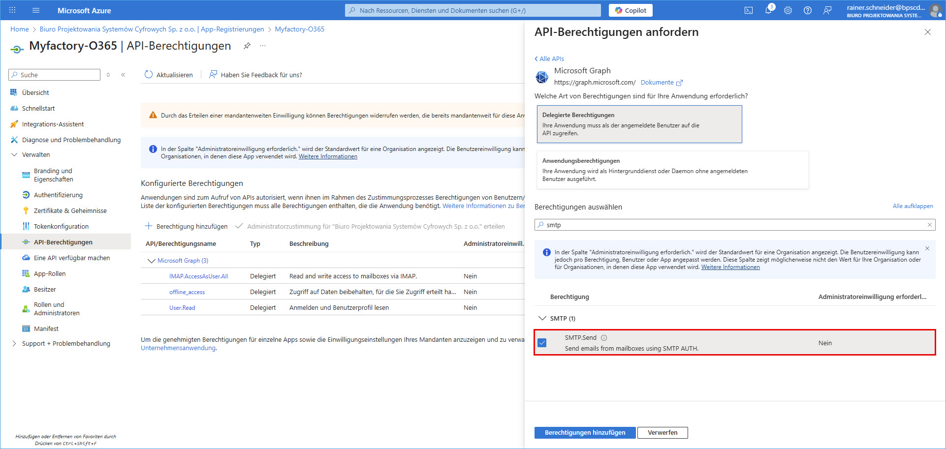 IMAP/SMTP/POP3 mit OAuth 2.0-Authentifizierung 47