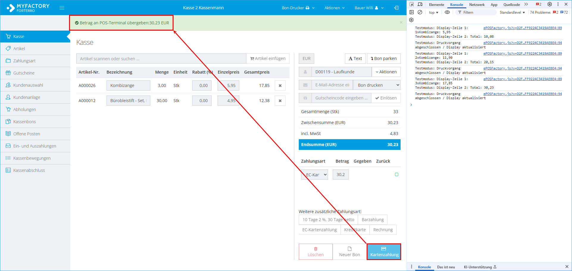 Myfactory.POS: Die Kasse konfigurieren 39
