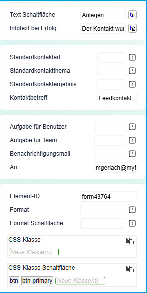 Leadkontakt anlegen / bearbeiten 2