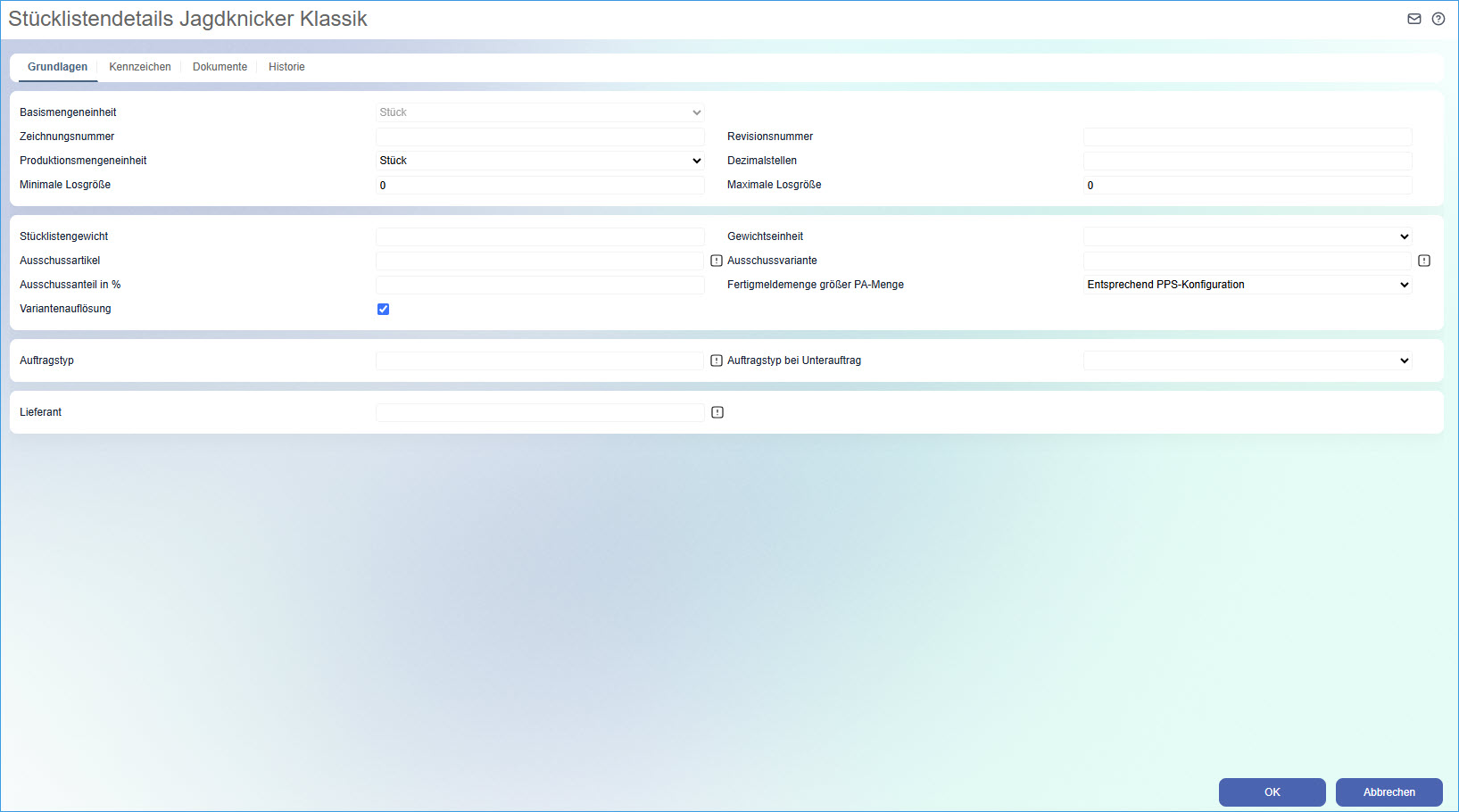 Optionen Details 0