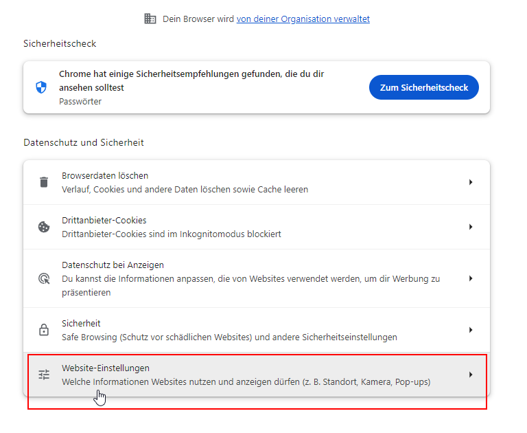 Tutorial: Google Chrome für die Myfactory einrichten 2